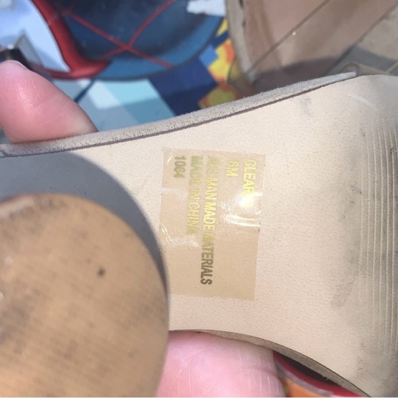 Steve Madden Clear-Strap Tan Heels - Picture 2 of 4